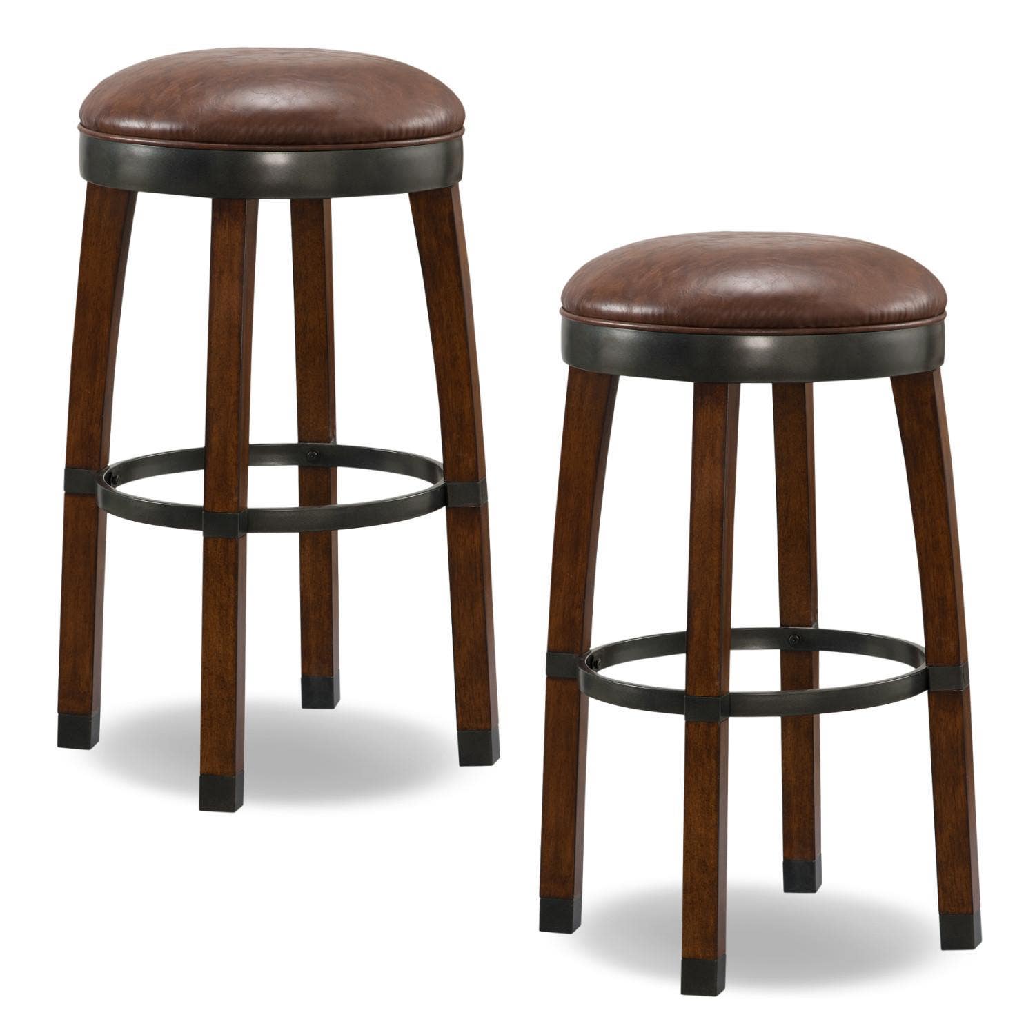 Design House 10119SN/SB Sable Faux Leather Bar Stool In Sienna, Set Of 2