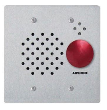 Aiphone IE-SSR Vandal and Weather Resistant 2-Gang Door Station with Red Mushroom Button, Flush Mount