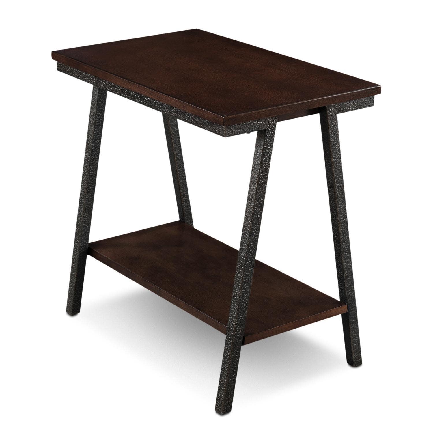 Design House 11405 Empiria Narrow Side Table In Walnut/Antique Bronze