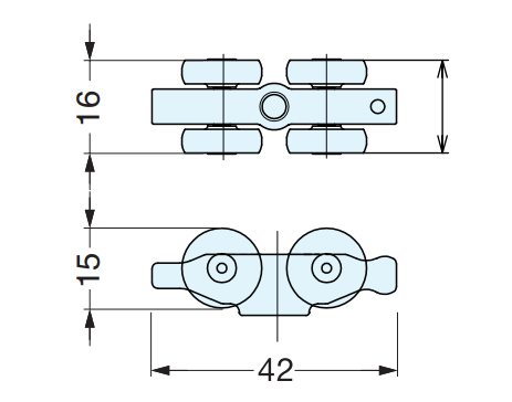 Sugatsune 57-3149-071 Upper Roller for Sliding Door