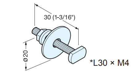 Sugatsune EX019-25 FLUQS ONE Fixing Set for Wood, Finish-Chromate
