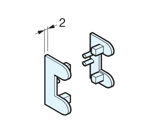 Sugatsune EX025-31 FLUQS 25 End Cap, Finish-Grey