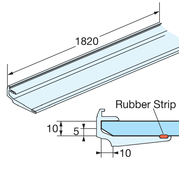 Sugatsune EX02 FLUQS Shelf Holder, Length-71-5/8",Finish-Anodized