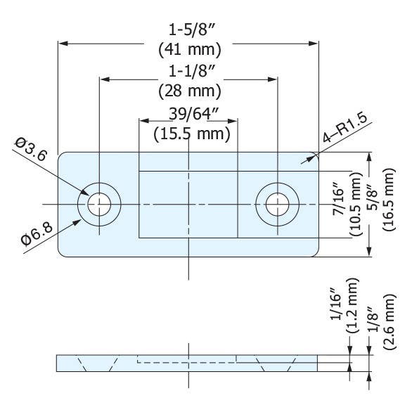 Sugatsune MC-158 Ultra Thin Magnetic Catch, Magnetic Force-1.5 Kg (3.3 lbs), Nickel