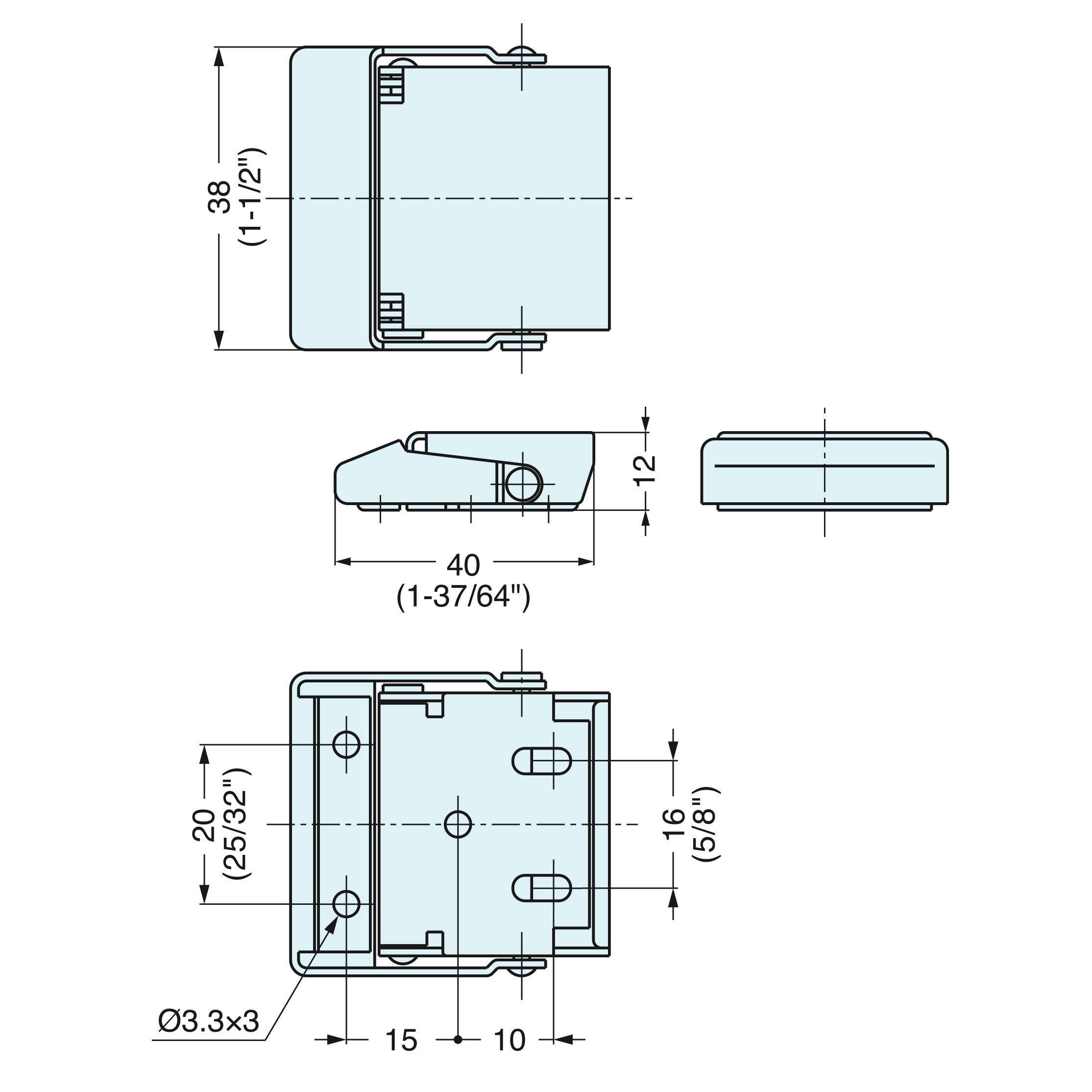 Sugatsune STF-40-1 Drawer Latch w/ Oval Hole, Stainless Steel, Finish-Polished