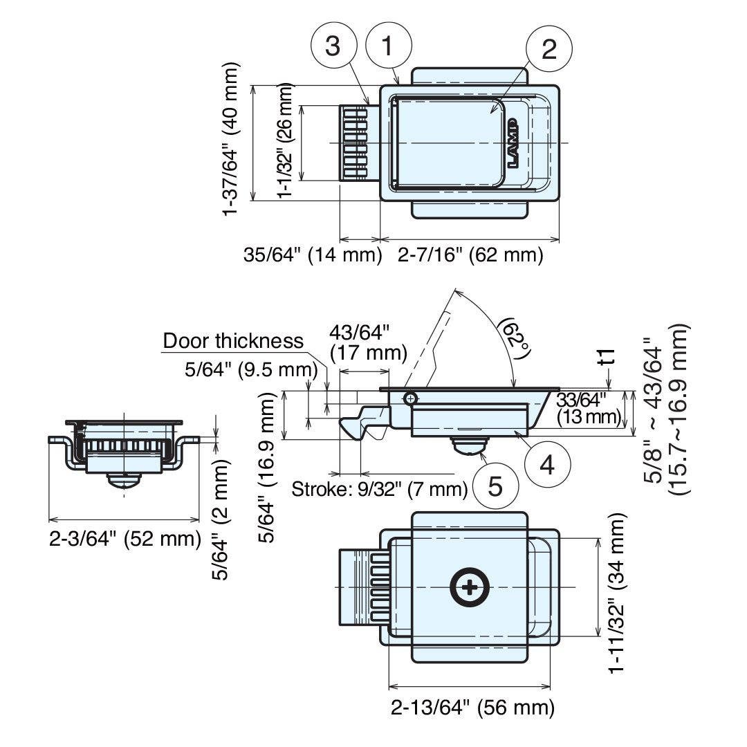 Sugatsune LC-60 Flush Slam Latch