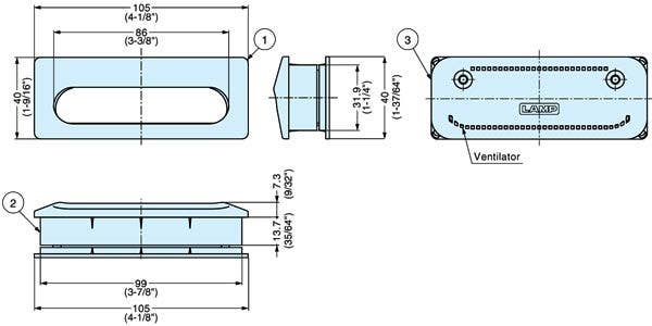 Sugatsune UTA-105 Cabinet Recessed Pull w/ Ventilator