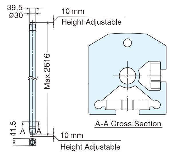 Sugatsune XL-US02-S006 Main Frame (1 Slot), Length-102-3/8"