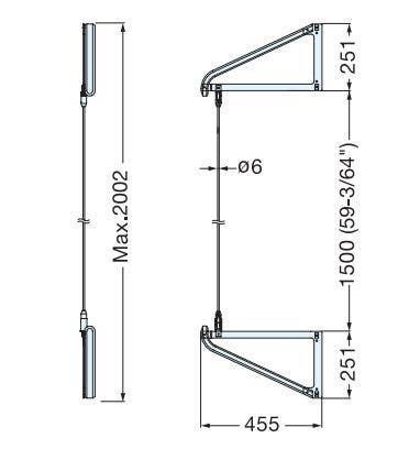 Sugatsune XL-US02-S011 Type B Wire Kit, Finish-Matte Chrome
