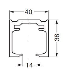 Sugatsune FD80-TRP Pocket Door Upper Track, Finish-Anodized Silver