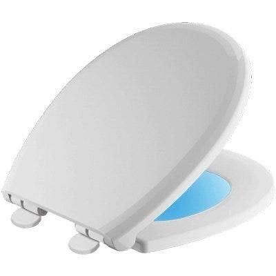 Delta Faucet Co 803902-N-WH Night Light Toilet Seat, Round, Slow-Close Feature