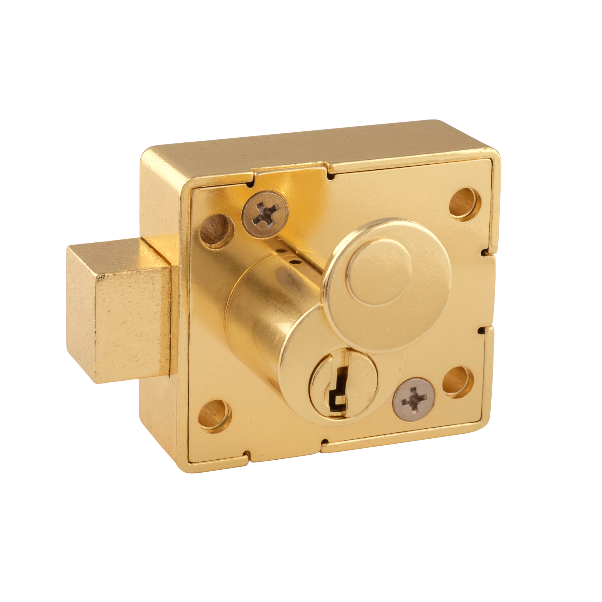 Olympus E5D-RH Enclosure Lock, Spring Deadbolt, Right Hand, Polished Brass