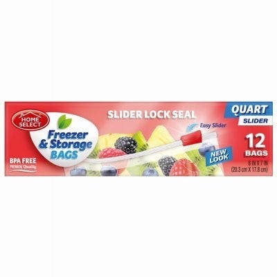 Delta Brands 6081-24 Freezer & Storage Bags - Slider Lock Seal - Quart Size