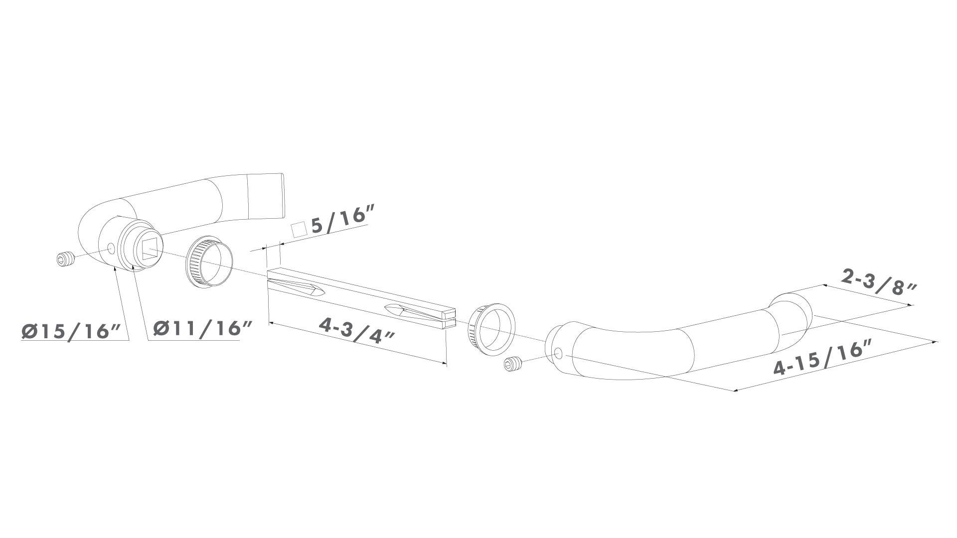 Locinox 3006B-H Black Anodized Aluminium Handle Pair for Insert Locks
