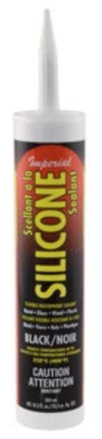 Imperial KK0202 Silicone Sealant, Black, 10.3-oz.