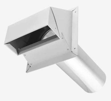 Imperial VT0501-B Dryer Vent Hood, Commercial Grade With 12 in Tail Pipe, White, 4 in