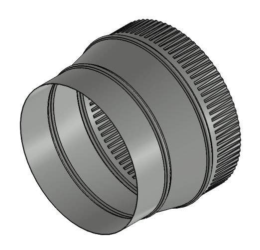 Imperial GV1361 HVAC Duct Pipe Taper Increaser, Galvanized, 24 Gauge, 7 x 8 in