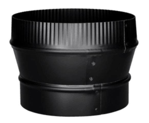 Imperial BM006 Black Stove Pipe Increaser, Large End Crimp, 24-Gauge