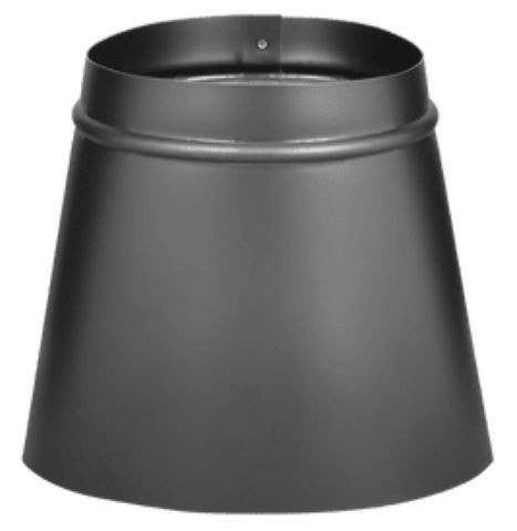 Imperial BM0039 Black Stove Pipe Reducer, 24-Gauge, 7 in Oval x 6 in