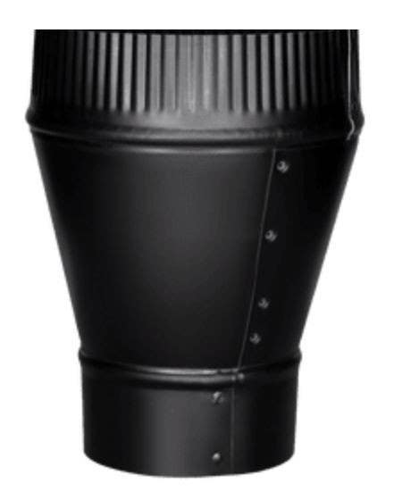 Imperial BM005 Black Stove Pipe Flue Increaser, Large End Crimp, 24-Gauge