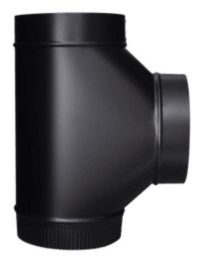 Imperial BM008 Black Stove Clean Out Tee Joint, 24-Gauge