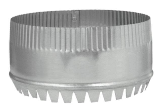 Imperial GV0846 HVAC Duct Pipe Top Collar, Crimped, Round, Galvanized, 8 in