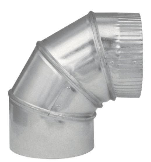 Imperial GV028 HVAC Duct Pipe Galvanized Adjustable Elbow, 90 Degree, 24 Gauge