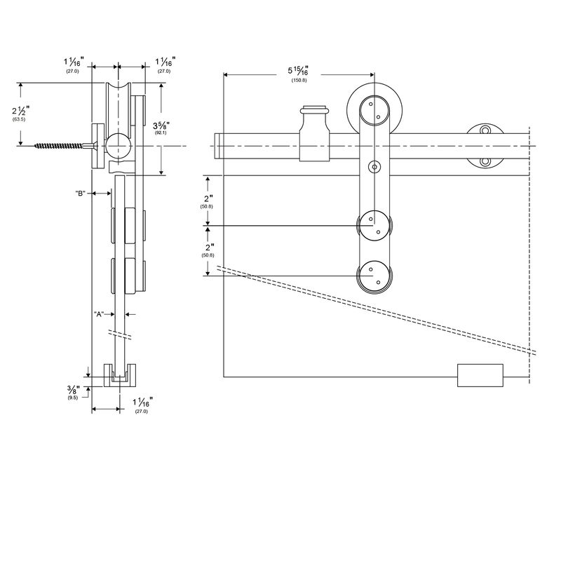 Pemko G60 Stainless Steel Sliding Track Hardware System