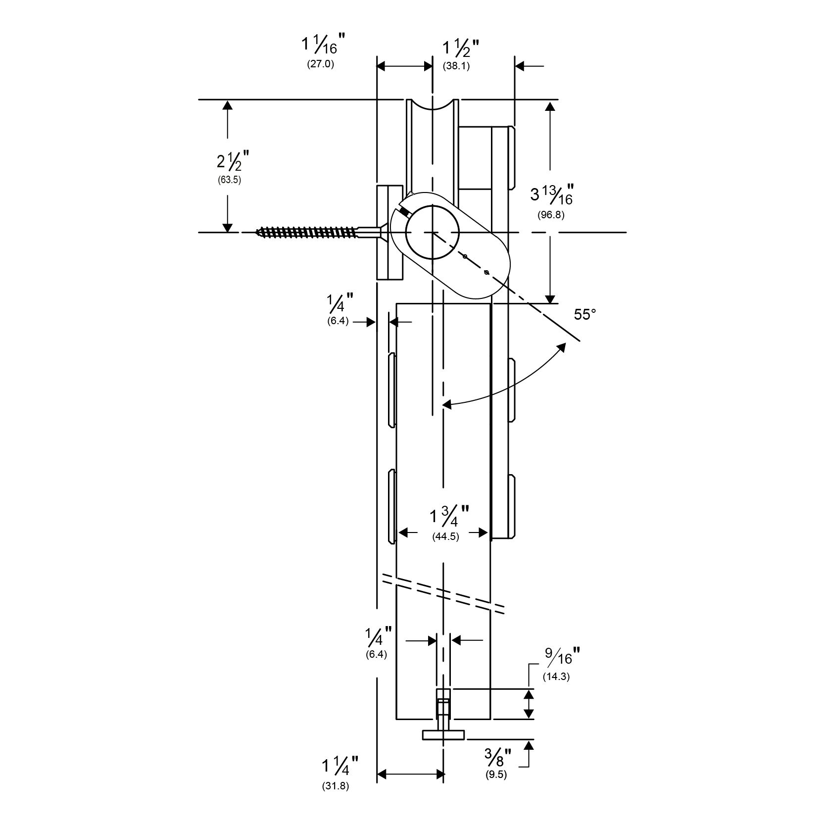 Pemko CS-W100 Stainless Steel Cushion Stop Track and Hardware Kit