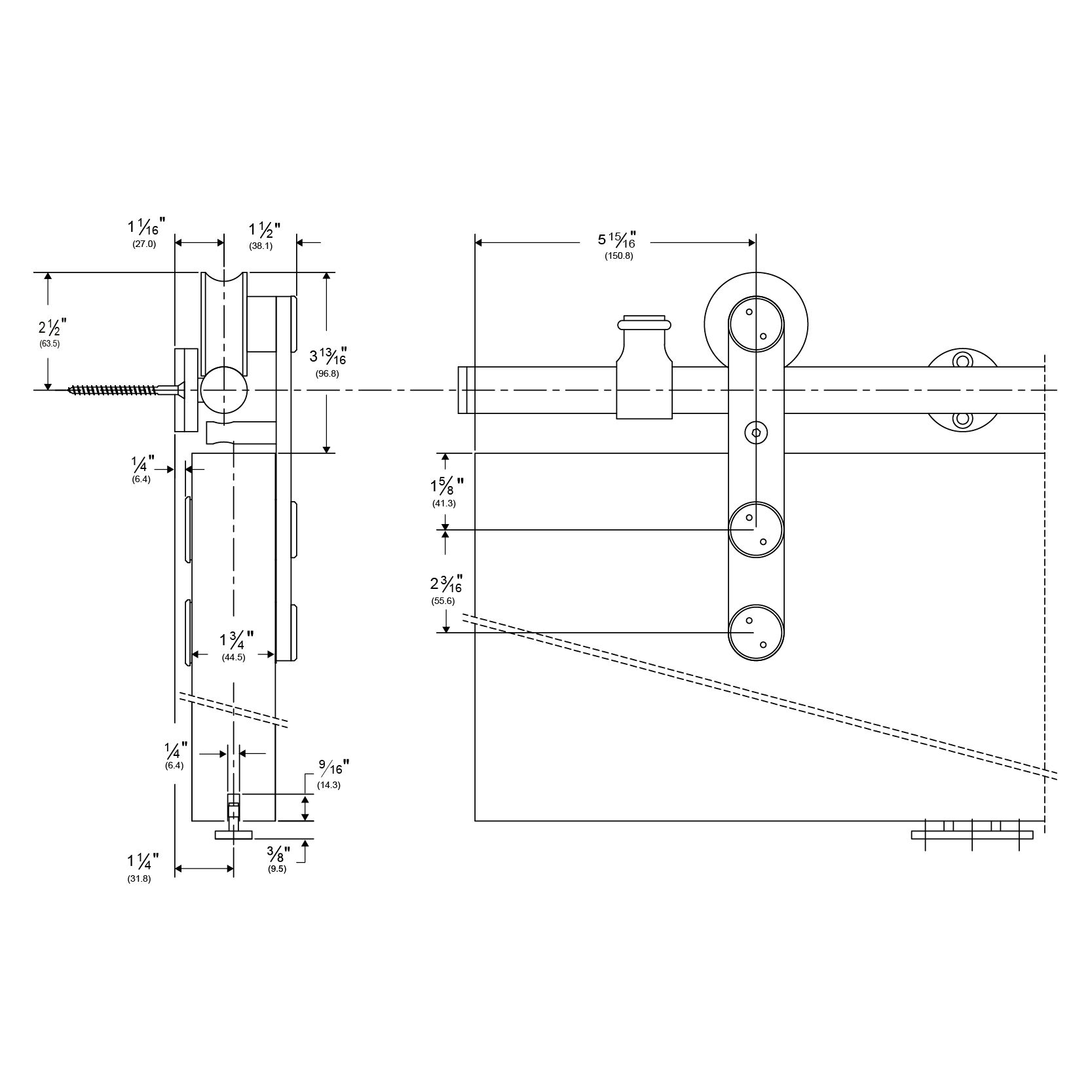 Pemko W100 Stainless Steel Sliding Track System