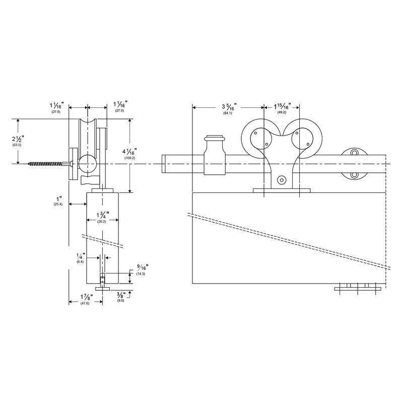 Pemko W70 Stainless Steel Sliding Track System
