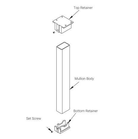 ACCENTRA (formerly Yale) M200 Removable Steel Mullion For 7000 & 2100 Exit Device,Finish-Gray Paint