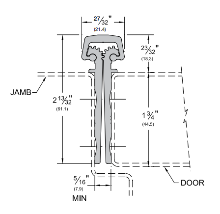 Pemko FM_SLF-HD1-M PemKonnect, Short Leaf Flush Heavy-Duty Continuous Geared Hinge