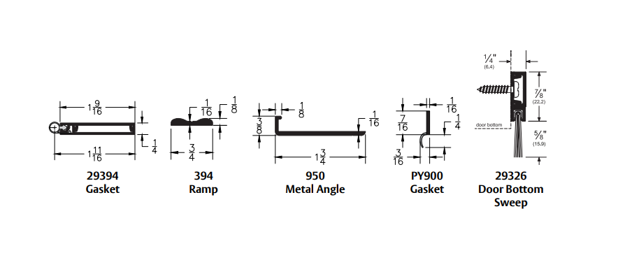 Pemko PEMKOSFSET4 Privacy Seal Set for Sliding Door