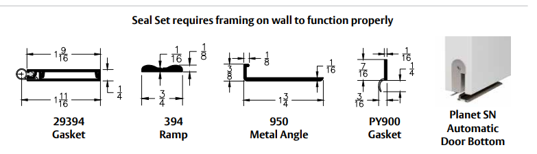 Pemko PEMKOSFSET5 Privacy Seal Set for Sliding Door