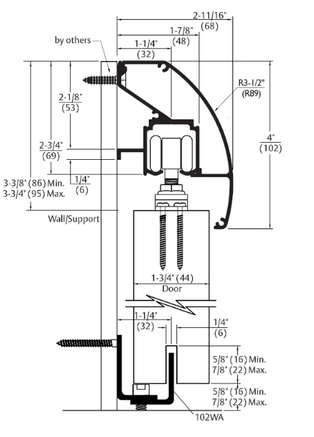Pemko RF280 Side Wall Track System w/ Radius Fascia
