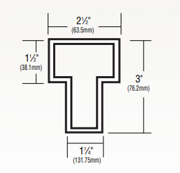 Arrow S20 Removable Mullion, Extruded Aluminum, Prime Coated