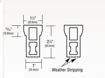 Arrow S20-N Removable Mullion for Narrow Stile Device, Extruded Aluminum, Prime Coated