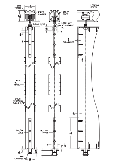 Pemko PIF Series Pacer Interior End Fold System, Mill Finish Aluminum