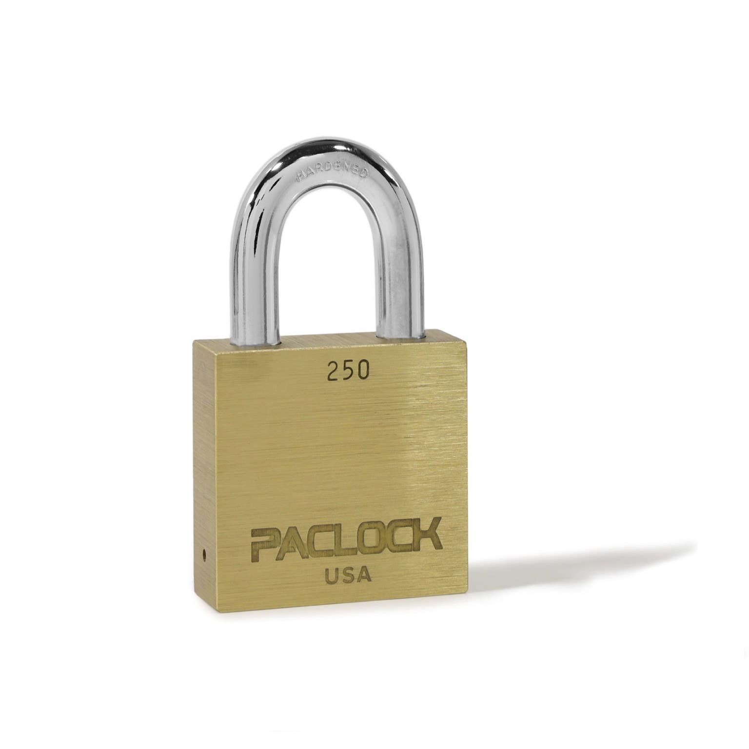 Paclock 250 Standard Rekeyable Heavy Duty Brass Padlock, 3/8" Shackle Dia.