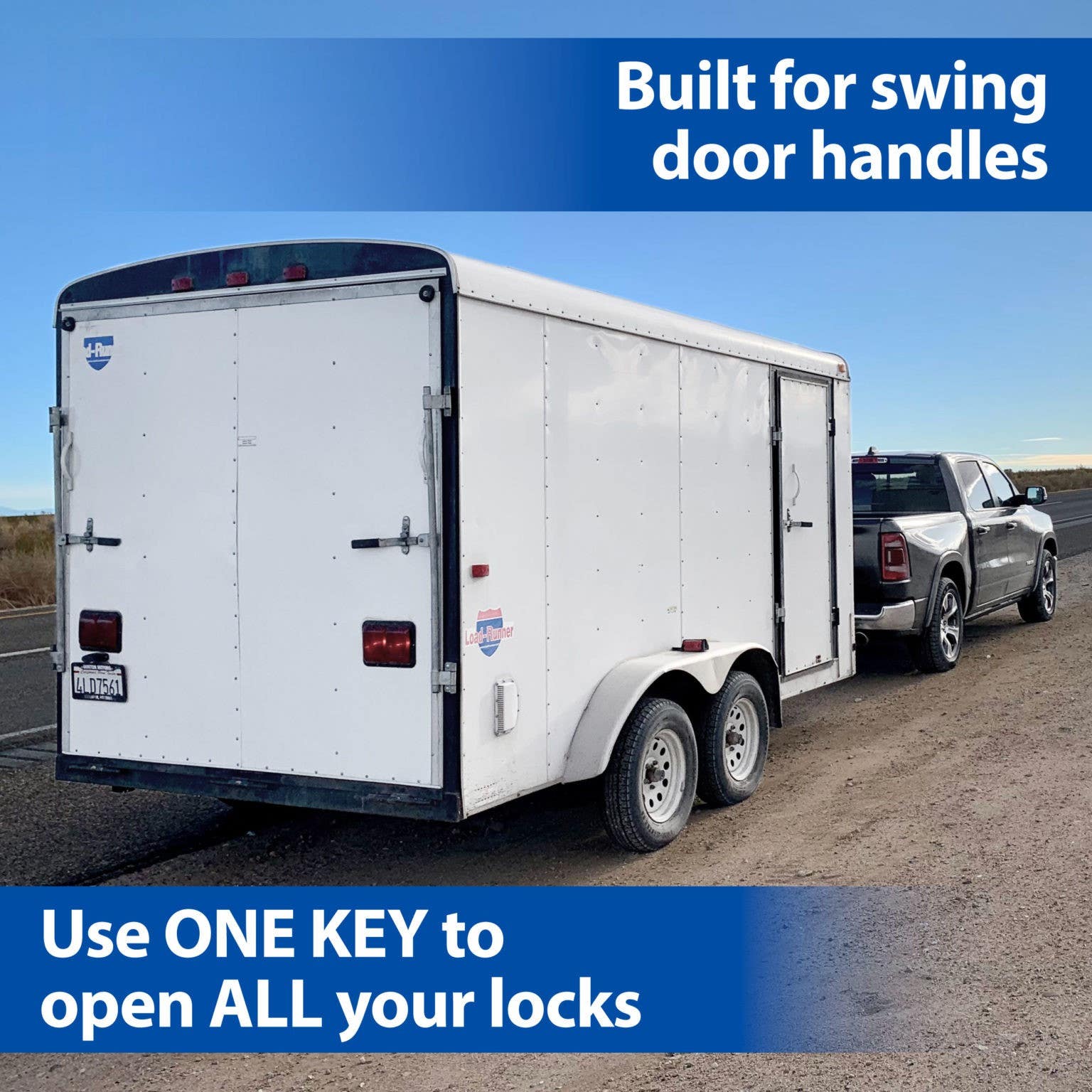 Paclock UCS-81A Hidden Shackle Aluminum Trailer Door Lock, Universal Cylinder System,6-Pin Cylinder