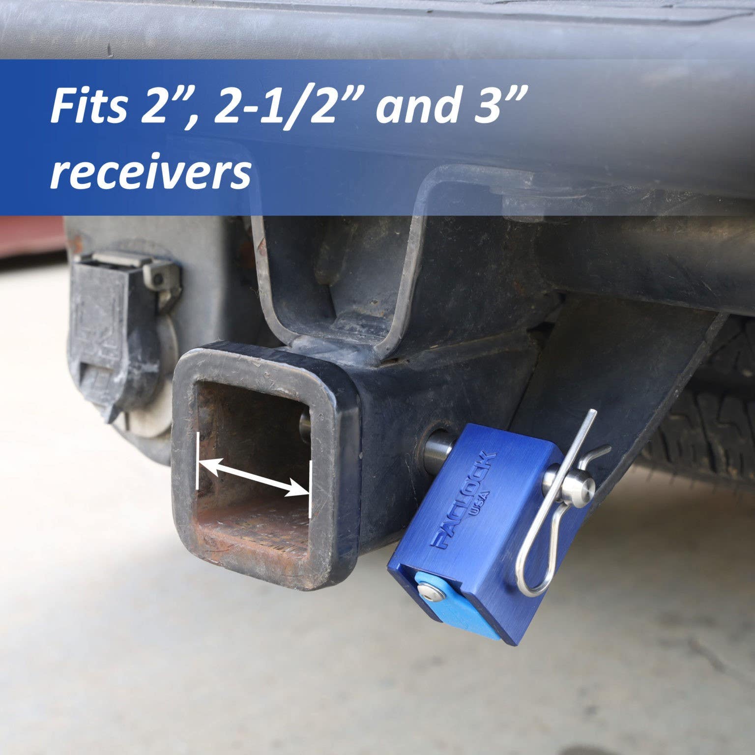 Paclock TL80-250 Locking Hitch Pin For 2", 2.5", 3" Receivers, Standard Rekeyable