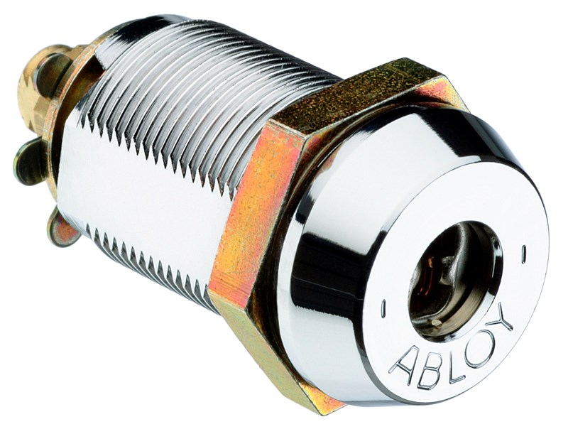 Abloy Sentry CL202 Cam Lock, Length-1-1/8", DD, Brass, Finish-Bright Chrome