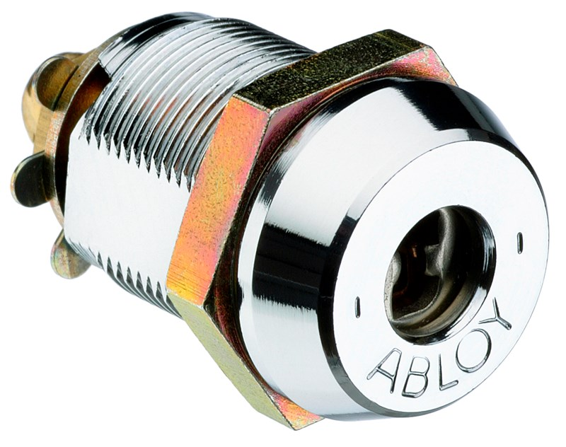 Abloy Sentry CL203 Cam Lock, Length-7/8", DD, Brass, Finish-Bright Chrome