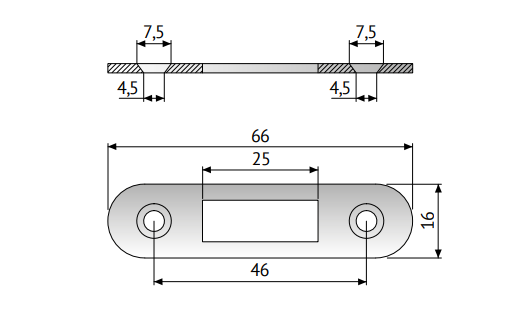 Abloy Sentry 802330 Striker Plate OF235, Material-Nickel Plated Steel
