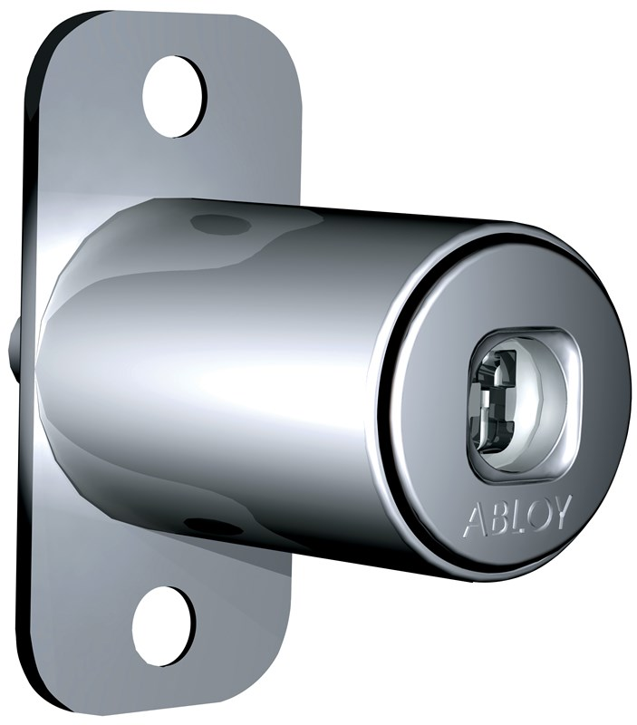 Abloy Sentry OF430 Push Button Cabinet Lock, Max. Door Thickness-32 mm, Finish-Bright Chrome