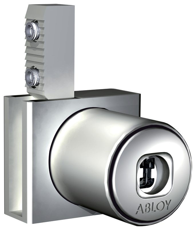 Abloy Sentry OF432 Showcase Push Button Cabinet Lock, NKR, Finish-Satin Chrome