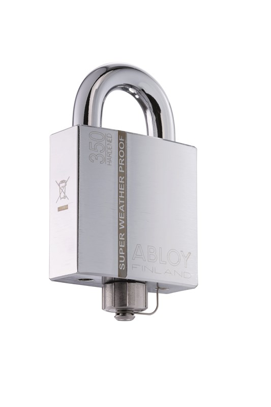 Abloy Sentry PLLW350T Cliq Padlock,  Super Weather Proof, w/o Keys, Steel, Finish-Chrome