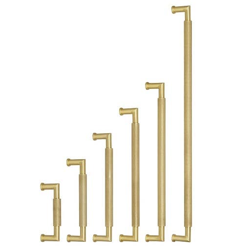 Omnia 9057 Ultima IV Knurled Modern Cabinet Pull, Solid Brass, 5/8" Width