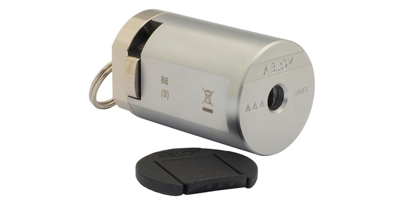 Abloy Sentry CYL190T Cliq Cylinder For Key Deposits w/o Keys, Satin Chrome